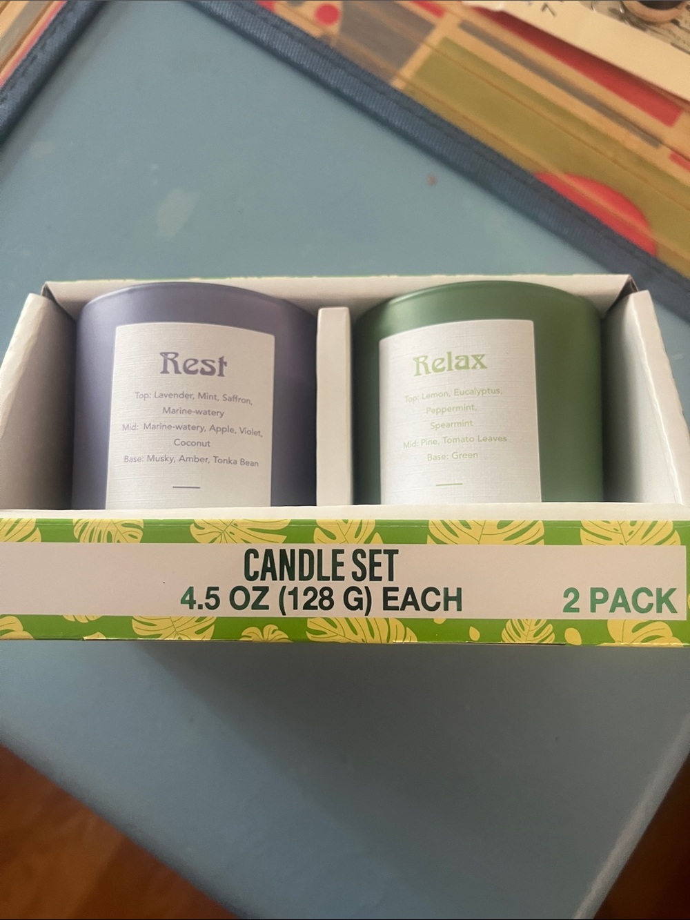 Rest & Relax Scented Candle Duo - Lavender and Green